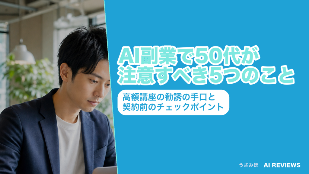 AI副業で50代が注意すべき5つのこと｜高額講座の勧誘の手口と契約前のチェックポイント